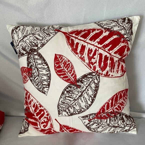 Phantoscope 2 Piece Red & Brown and White Graphic Accent Pillow Case Set - Picture 5 of 7